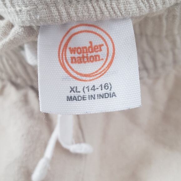 WONDER NATION Tan Linen Blend Shorts Girls Size Extra Large XL (14 - 16) - Picture 3 of 5